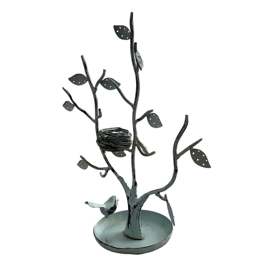 Blue/Green Patina on Metal Jewelry Tree. - Picture 2 of 5